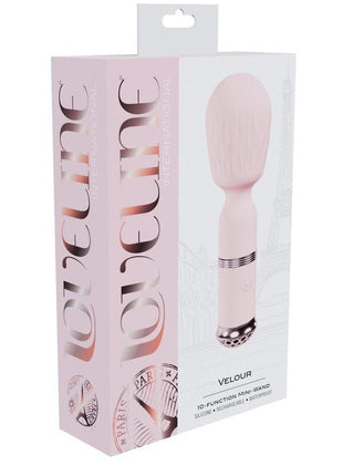 Loveline Velour 10 Function Rechargeable Silicone Mini-Wand - Pink