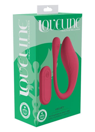 Loveline Velvet G-Spot 10 Function Silicone Rechargeable Vibrator with Remote Control - Pink