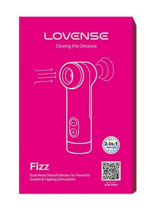 Lovense Fizz Dual-Head Rechargeable Silicone Clitoral Vibrator with Oral-Like Suction and Tapping - Pink/White