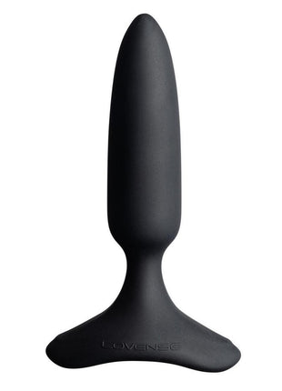 Lovense Hush 2 Rechargeable App Compatible Silicone Vibrating Anal Plug - Black - 1in