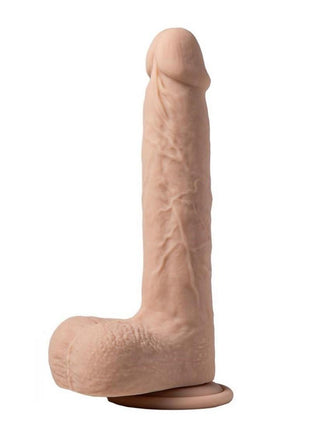 Luis App Controlled Real Thrusting Rechargeable Silicone Dildo with Clit Licker - Caramel - 8.5in