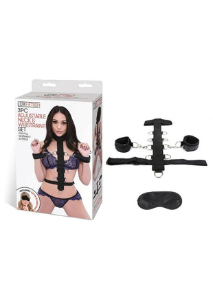 Lux Fetish Adjustable Neck and Wristraint