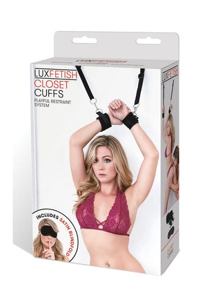 Lux Fetish Closet Cuffs Adjustable Playful Restraint System - Black - 4 Piece Set