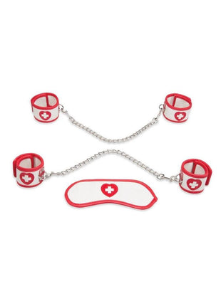 Lux Fetish Naughty Nurse BDSM - Red/White - 5pc/Set
