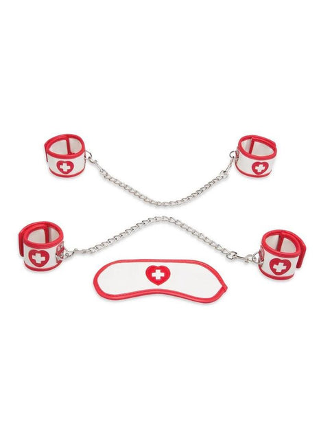 Lux Fetish Naughty Nurse BDSM - Red/White - 5pc/Set