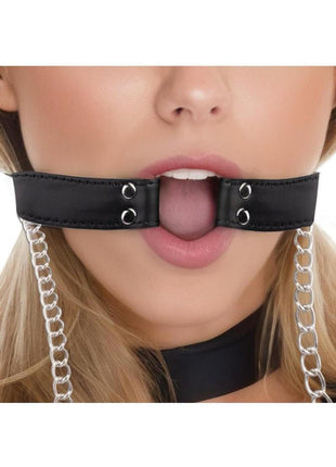Lux Fetish Open Mouth Gag with Nipple Clips