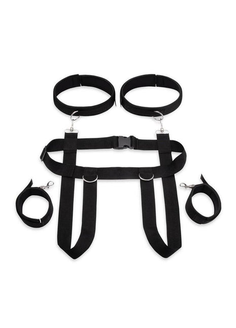Lux Fetish Position Pal Harness with Removable Thigh Cuffs - Black