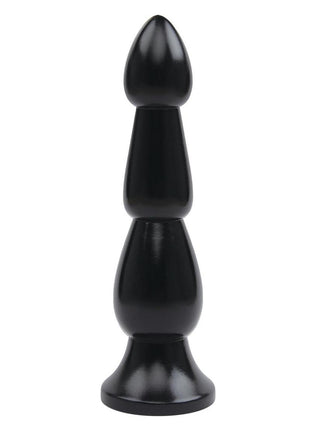 Lux Fetish Ribbed Butt Plug - Black - 9in