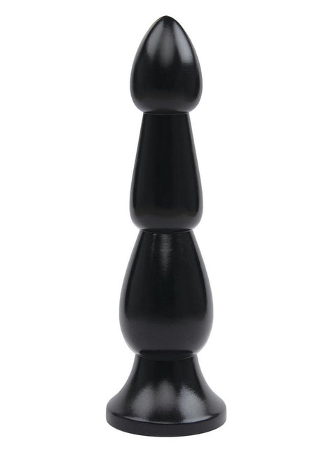 Lux Fetish Ribbed Butt Plug - Black - 9in