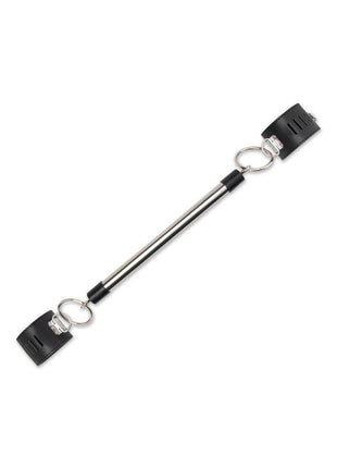 Lux Fetish Spreader Bar with Lockable Cuffs - Black/Silver