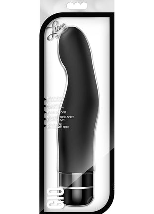 Luxe Gio Vibrating Silicone Dildo - Black - 8in