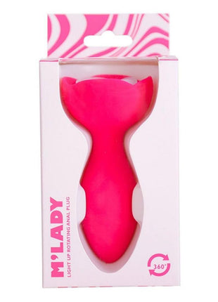 M'lady Light Up Rotating Silicone Rechargeable Anal Plug - Pink