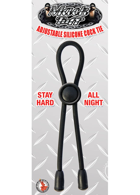 Mack Tuff Adjustable Silicone Cock Tie Cock Ring - Black