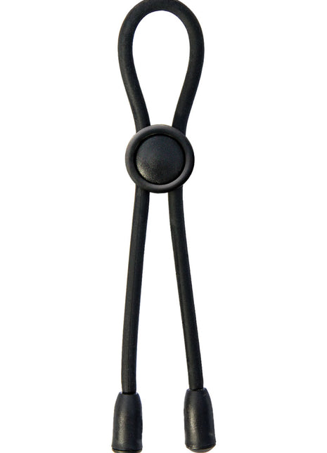 Mack Tuff Adjustable Silicone Cock Tie Cock Ring - Black