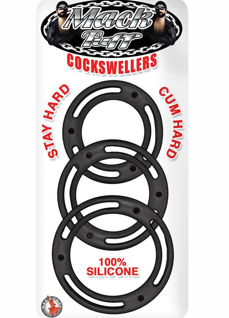 Mack Tuff Cockswellers Silicone Cock Rings - Black - 3 Piece Set