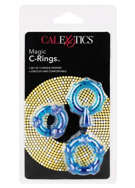 Magic C-Rings Cock Rings - Blue - 3 Piece Set