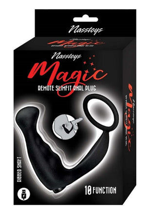 Magic Remote Controlled Slimfit Rechargeable Silicone Anal Plug - Black