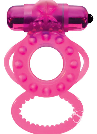 Magna Man Magnetic Vibrating Cock Ring - Magenta/Pink