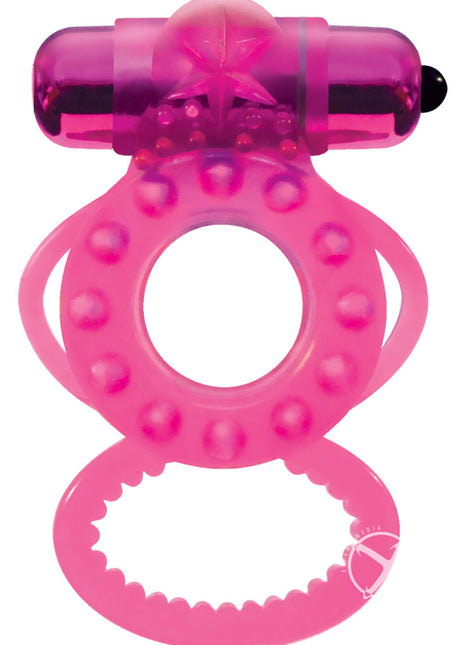 Magna Man Magnetic Vibrating Cock Ring - Magenta/Pink