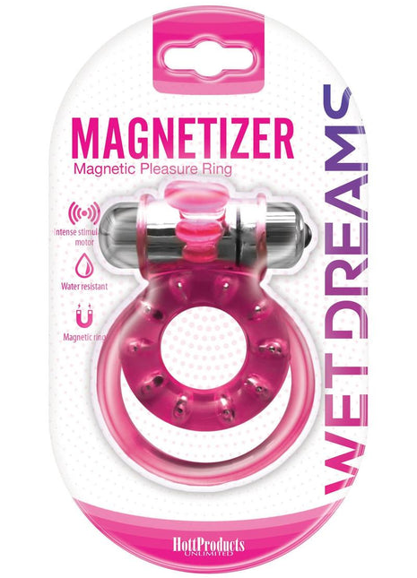 Magnetized Cock Ring Intense Stimulation Water Resistant - Pink