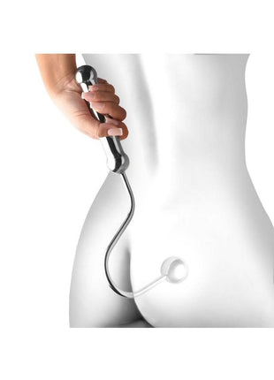 Master Series Anal Hook with Handle - Stainless - Steel