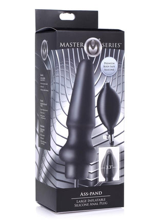 Master Series Ass-Pand Inflatable Silicone Anal Plug - Black - Large