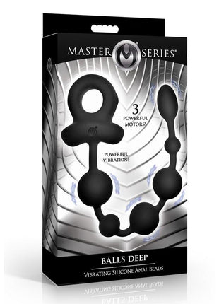 Master Series Balls Deep Vibrating Silicone Anal Beads - Black