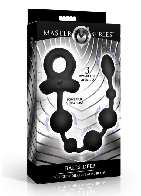 Master Series Balls Deep Vibrating Silicone Anal Beads - Black