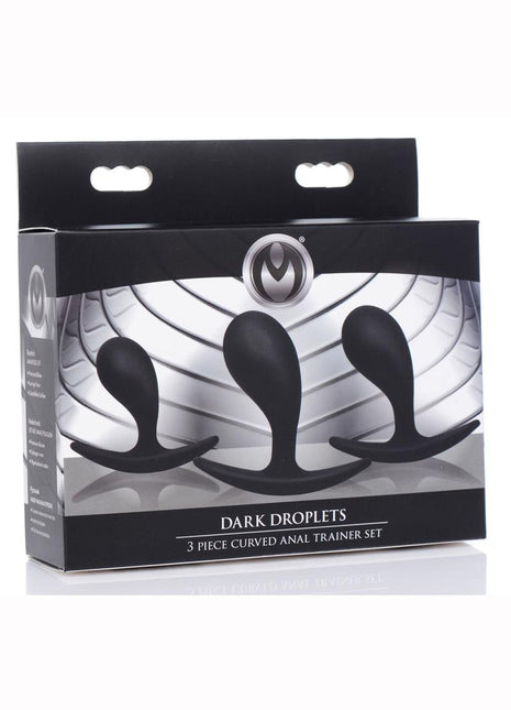 Master Series Dark Droplets Curved Anal Trainer - Black - 3 Piece/Set