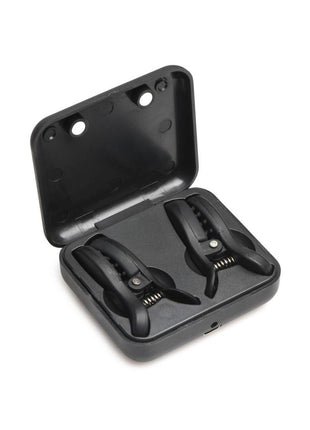 Master Series Dark Grip Vibrating Nipple Clamps - Black