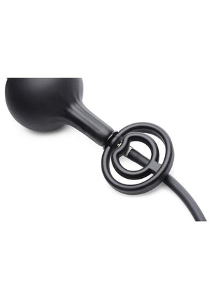 Master Series Devil's Rattle Inflatable Silicone Plug with Cock Ring