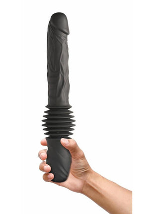 Master Series Double Pounder Silicone Vibrating Dildo Thruster with Remote