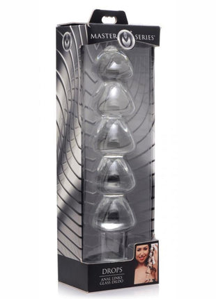 Master Series Drops Anal Links Glass Dildo - Clear