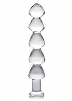 Master Series Drops Anal Links Glass Dildo - Clear