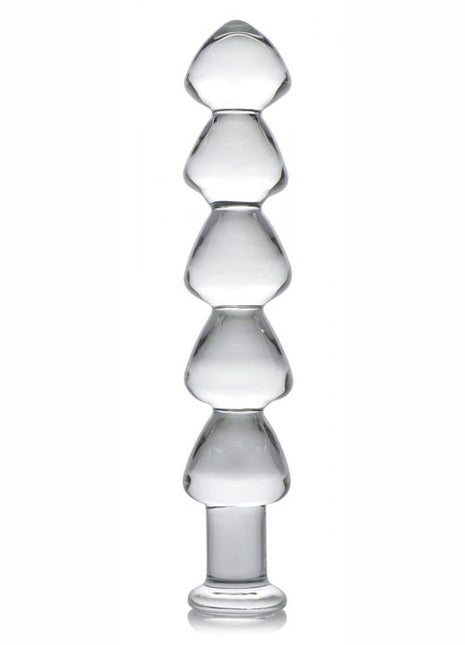 Master Series Drops Anal Links Glass Dildo - Clear