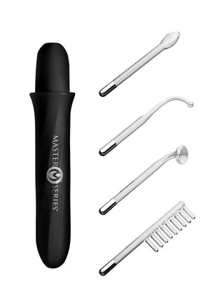 Master Series Elektrawand Rechargeable E-Stim Wand with Attachments - Black