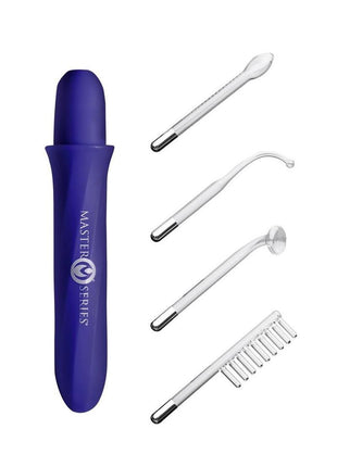 Master Series Elektrawand Rechargeable E-Stim Wand with Attachments - Purple