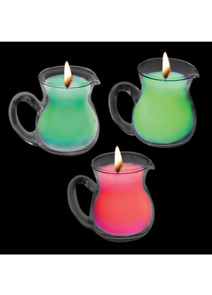 Master Series Glow Pour Blacklight Reactive Drip Candle - Glow In The Dark/Multicolor - 3 Piece/Set