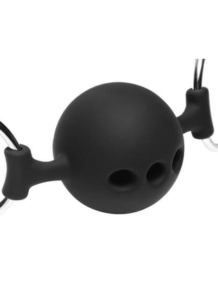 Master Series Hinder Breathable Silicone Ball Gag with Nipple Clamps