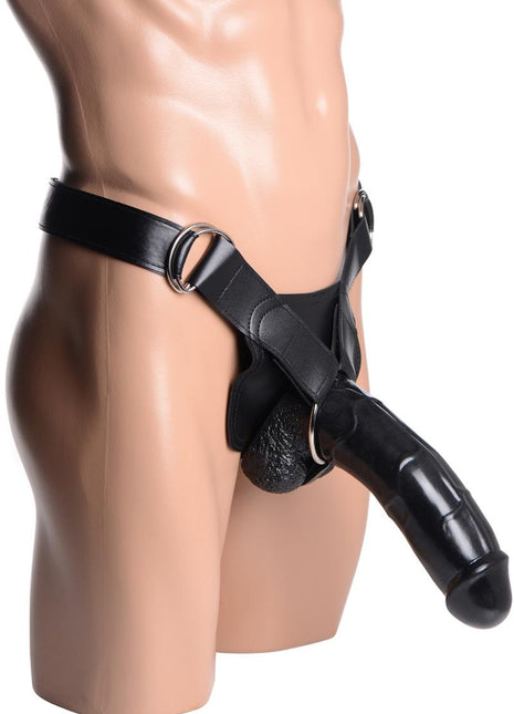 Master Series Infiltrator II Hollow Strap-On + 9in Dildo - Black