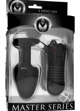 Master Series Paragon Gem Accented Vibrating Anal Plug - Black