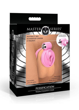 Master Series Pussification Vulva Chastity Cage - Pink