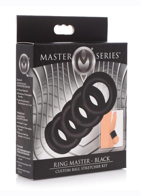 Master Series Ring Master Ball Stretching Kit - Black - 6 Piece Kit