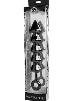 Master Series Spades XL Anal Beads - Black - Large/XLarge