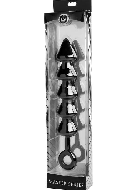 Master Series Spades XL Anal Beads - Black - Large/XLarge