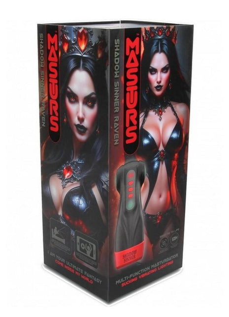 Masturs Raven Shadow Sinner Rechargeable Multi Function Masturbator - Black
