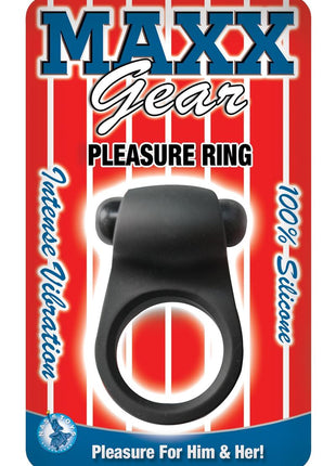 Maxx Gear Pleasure Ring Silicone Vibrating Cock Ring - Black