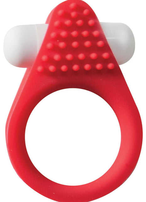 Maxx Gear Stimulation Ring Silicone Vibrating Cock Ring - Red