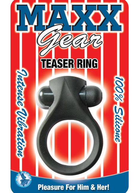 Maxx Gear Teaser Ring Silicone Vibrating Cock Ring - Black