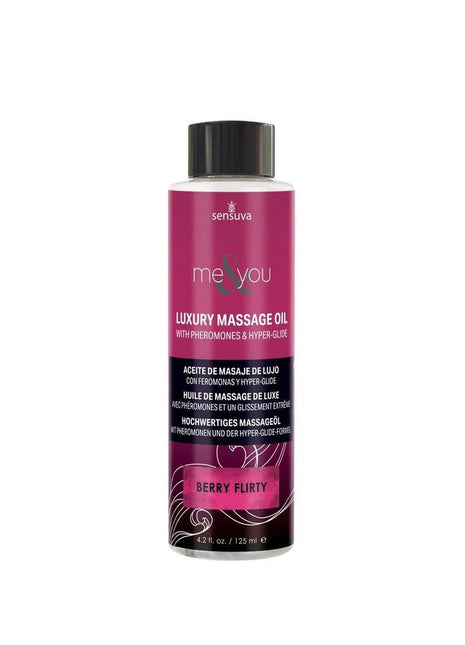 Me and You Pheromone Infused Luxury Massage Oil Berry Flirt - 4.2oz